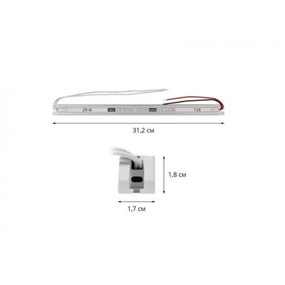 Блок живлення OEM DC12 60W 5А LTR-60 stick